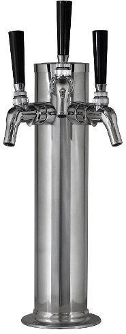 Kegco DT3F-630SS Triple Faucet Stainless Draft Beer Tower with Per Lick