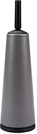 Brabantia Toilet Brush and Holder (Platinum) Corrosion Resistant, Easy Clean Bathroom Accessory Set, One Size, (477324)