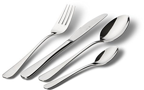 Paul Wirths Rhodos 82 Cubertería para 6 Personas (Acero Inoxidable 18/10, Pulido, Apto para lavavajillas), Plata, 30 Piezas