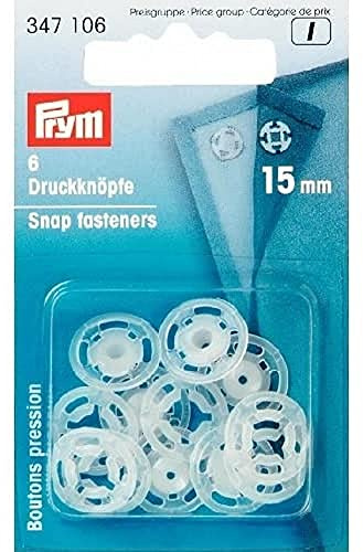 Prym 347106 Annäh-Druckknöpfe, transparent, 15mm