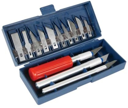 Velleman Ensemble de coupe de précision, avec porte-lames et lames, 13 pièces