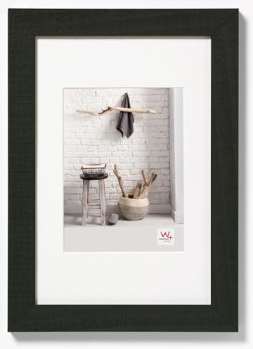 walther design Marco de Fotos Negro 15 x 20 cm con passepartout, Marco de Madera Home HO520B