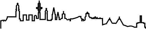 Samunshi® Hamburg Skyline Aufkleber Silhouette in 8 Größen und 25 Farben (30x5,9cm schwarz)