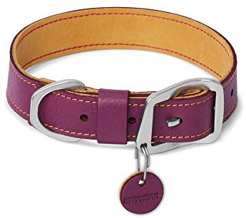 Ruffwear Hundehalsband aus Leder, Große Hunderassen, Größenverstellbar, Größe: 51-58 cm, Violett (Wild Plum Purple), Timberline Collar, 2590-5502023