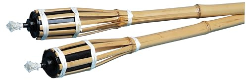 Cereria Di Giorgio - Torcia in bamboo - Altezza 120 cm - Utilizzabile con cera liquida e olio per lampade - Per decorare luoghi all'aperto e in spiaggia