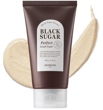 SKIN FOOD since 1957 Perfekter Peelingschaum mit schwarzem Zucker 180g - Entgiftendes Porenpeeling & Peeling Weicher & reichhaltiger Schaumreiniger für das Gesicht, entfernt abgestorbene Hautzellen