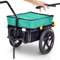 SAMAX Transportanhänger 70 Liter / 60 Kg Fahrradanhänger Lastenanhänger mit Kupplung Fahrrad Anhänger Handwagen mit Kunststoffwanne in Grün