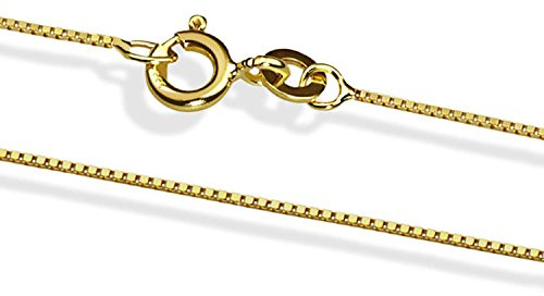 PRINS JEWELS 14 Karat / 585 Gold Italienisch Venezianer Box Kette Gelbgold Unisex - Breite 1 mm - verschiedene Längen