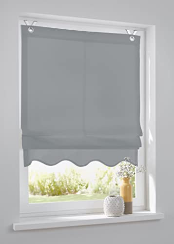 Raffrollo Ösenrollo Olivia grau 60 * 140 cm