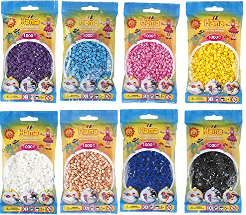 Happy Price Toys Midi 10.000 Bügelperlen Megaset Konvulut Farben (Weiß,Gelb,Lila,Blau,) im farbigen Geschenkversandkarton