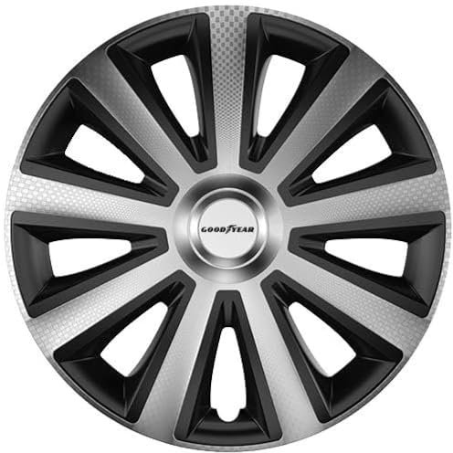Goodyear Auto Radzierblenden Radkappen Radblenden „Memphis Carbon“, 4er Set, 40,64 cm (16 Zoll), Schwarz/Silber