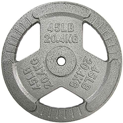 Fitvids Hantelscheibe aus Gusseisen für Krafttraining und Gewichtheben, 2,5 cm Mitte, einzeln 20,4 kg