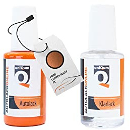 uniQum Autolack Stift + Klarlack im Vorteilsset fürs Auto für FORD COPPER PULSE PC Autolack Reparatur 2 x 30 ml