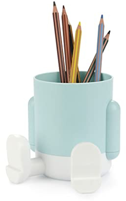 balvi Stiftehalter Mr. Sitty Farbe Hellblau Farbiges und originelles Design mit zwei Fächern Kunststo