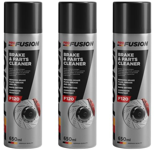 ProFusion Limpiador de Frenos y Embrague Pack de 3 - Brake & Parts Cleaner - Ayuda a Eliminar Aceites, Grasas, Alquitrán, Resina y Pegamento - No Daña Articulaciones ni Juntas - 650 ml