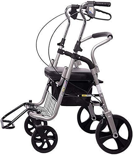 HHUARI Rollator für Senioren Gehhilfe, Drive Medical Wheel Gehhilfe, superleichter tragbarer Rollator aus Aluminium mit 4 Rädern für Senioren, grau, platzsparender Rollator, Durab The New