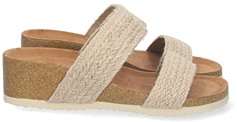 shoes&blues.es Sandalia de Cuna para Mujer, Moda de Verano, Comoda, Planta Bio, Doble Pala de Yute, y Talon Abierto