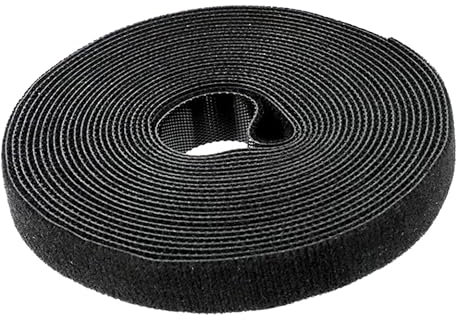 Boulton Hook and Loop Tape 12mm x 5m | Self-Wrap Hook & Loop Tape in Black | Fastening Tape Self Gripping Cable Ties Reusable Cable Tie Straps for Cable Management (5 Metre Roll)