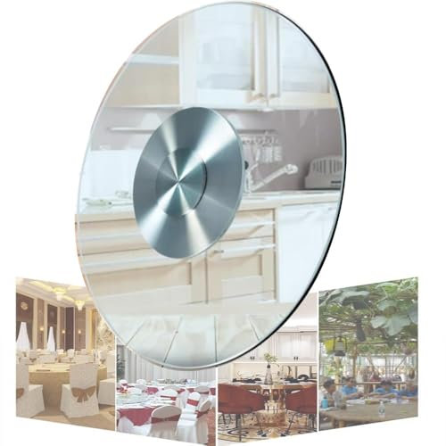 QSPNVFB Lazy Susan Piano Girevole in Vetro, 70cm Tavola Rotante in Vetro Temperato, Vassoio Girevole per Tavolo da Pranzo, Tortiera Rotonda Vetro(70cm(28inch))