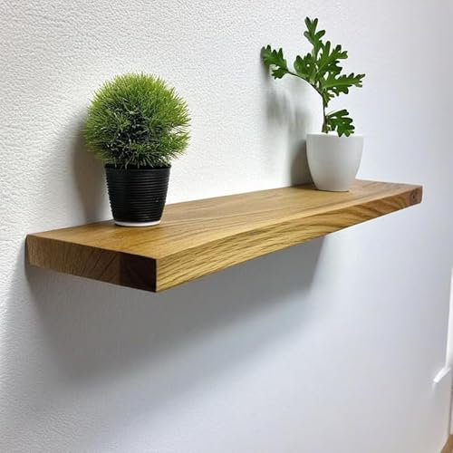 Regal aus massiver Eiche, Dicke 2,5cm Wandregal, Wandbord, Ablage an der Wand, Schrankwand, Oberschrank, Hängeschrank (40x30cm)