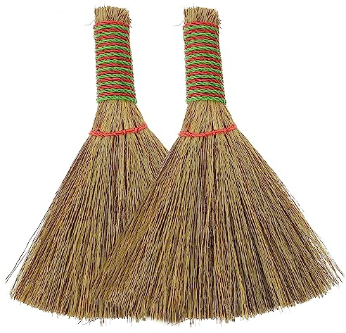 SECFOU 2pcs Kitchen Cleaning Broom Asian Straw Broom Grass Home Cleaning Corn Whisk Whisk Small Straw Chinese s Indoor Furniture Miscanthus