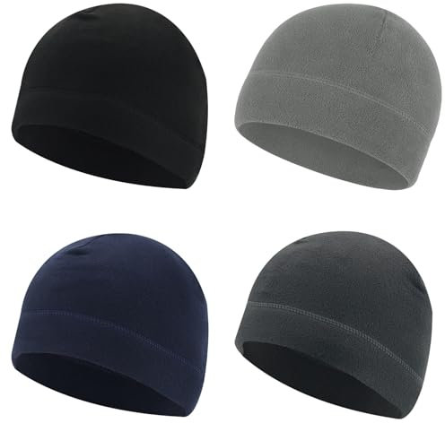 JSTHHTT 4 Stück Laufmütze Sportmütze, Running Mütze Unterziehmütze, Beanie Funktionsmütze, Wintermütze, Herren Sport Radmütze, für Skifahren Radfahren Snowboarden Outdoor