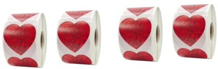 DIYEAH 4rollen Herzaufkleber Für Valentinstag Selbstklebende Dekorationssticker Für Umschläge Und Backwaren Pro Herzmuster Für Kreative Bastelprojekte