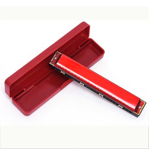 24-Loch polyphone C-Mundharmonika für Erwachsene und Anfänger klassische Mundharmonika(Red)