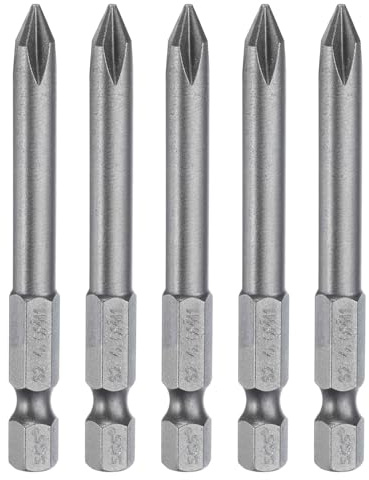 QUARKZMAN 5pcs Embout De Tournevis Cruciforme #1 PH1 2,56 (65mm) Long | Embout Visseuse long, 1/4 Hex Shank, Acier S2, Magnétique de qualité industrielle 0,236 (6mm) Tige
