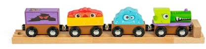 Bigjigs Rail Monsterzug - Holzeisenbahnzubehör für Kinder, Spielzeugzüge & Zubehör, Kleinkind- & Kindergeschenke, ab 3 Jahren