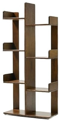 Büroschrank Massivholz-Bücherregal, modernes, minimalistisches, kreatives, raumhohes Lagerregal, schmales Bücherregal, Studentenlager, Wohnzimmer, Schlafzimmer, Wandregal Modernes Büromöbel(Bruin)