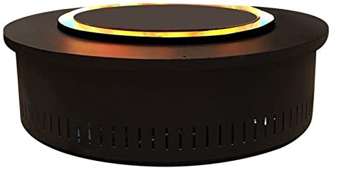 uadyie Chimenea para Dormitorio Chimenea eléctrica de simulación for Interiores y Exteriores, Chimenea Redonda, Chimenea Decorativa 3D integrada con Control Remoto Calentador De Chimenea