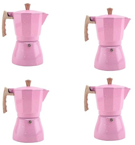 Janasiba 4X Latte Moka Caffè Macchina Moka Espresso Cafeteira Percolatore Pentola Campo Caffè Macchina 300 Ml Rosa