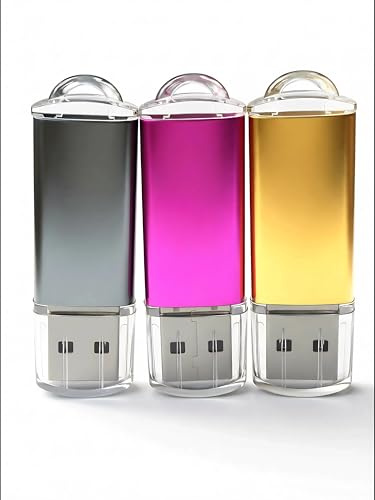 2GB Chiavetta USB 3 Pezzi Pen Drive 2GB WISEORANGE Metallo USB2.0 Unità Memoria USB per PC, Laptop,TV con Luce LED (3 colori)
