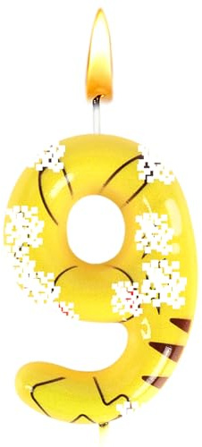 Bougie Pika Anniversaire, Bougie 9 Ans Pika, Bougies Jaune 3D, Bougies Garçons et Filles, Fournitures de Fête, Décorations de Gâteaux pour Enfants, Baby de Showers, Fêtes de Mariage