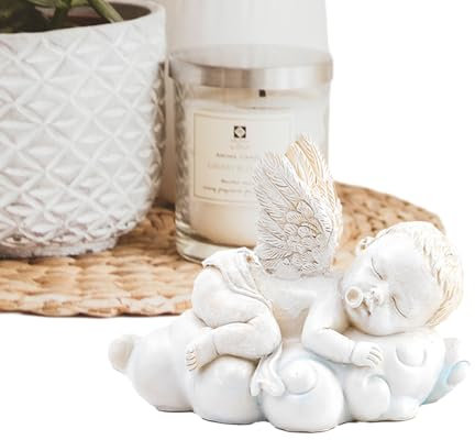 Xinhuju Statue esterna degli angeli da giardino - Ornamento di sculture di angeli per l'esterno | Statue di angelo del giardino domestico esterno al coperto, ornamento di sculture di angelo creativo