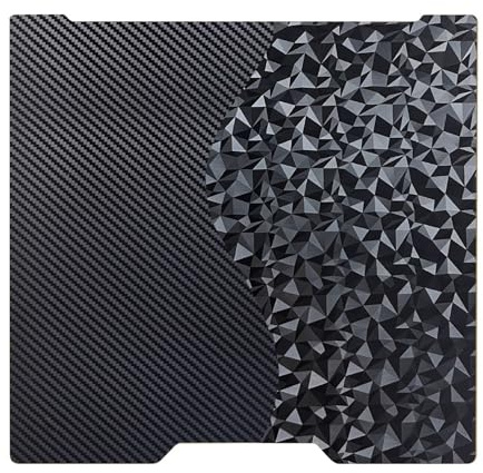 JAUEIVER 355 x 346.5 mm Druckplatte, doppelseitige Federstahl-Diamant-PEO + Kohlefaser-PET Druckbett-Druckplatte für 3D-Drucker Bambu Lab H2D H2S