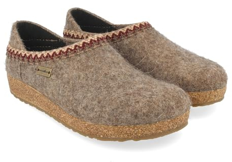 HAFLINGER Grizzly GZH Zigzag Felt Clog Wool Shoe Natural (Beige 246) EU 39
