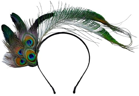 1920er Jahre Flapper-Stirnband, Pfauen-Kopfschmuck, VintageHaarschmuck für Damen, ShowgirlsKopfschmuck