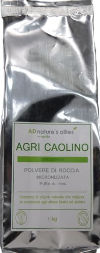 Caolino Micronizzato per Agricoltura Biologica 1 kg – Barriera Fisica Naturale per Piante e Frutti – Antistress Termico e Insettifugo - corroborante potenziatore naturali MOSCA DELL'OLIVO BIO