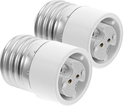 Adattatore per Presa Lampadina E27 a Mr16, Convertitore | 2 Pezzi, Bianco, PC Rame Ceramica, Uso Casa e Ufficio, Installazione Semplice, Design Salvaspazio