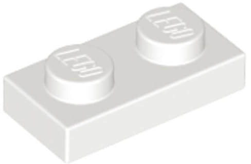 LEGO Plate 1 x 2, Building Brick Component, Part 3023, Choose Your Colour (White, 10, Bricks)