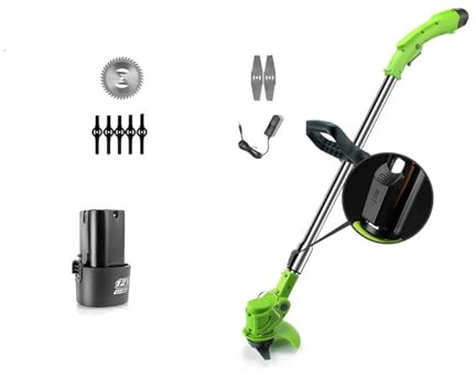 Decespugliatore A Batteria, Tosaerba elettrico, tagliaerba a batteria ricaricabile, tagliaerba a rilascio automatico, macchina da giardino portatile for la rifinitura domestica(98TV 1battery)