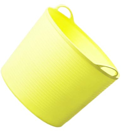 YIXANNX Vasca da bagno flessibile da 40 litri con maniglia, ampio cesto per la biancheria, secchio per riporre i giocattoli, cestino, secchio per la doccia, Giallo