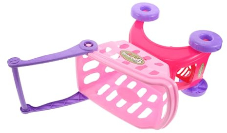 GOOHOCHY Simulation Shopping Cart Lightweight Mini Supermarket Handcart for Spacious Basket Easy to Maneuver Pretend Play Trolley for Indoor Outdoor Role Play and Social Skill Development