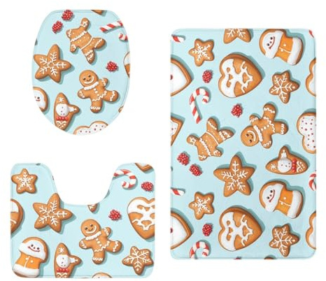 badezimmerteppich Set Niedlicher Gelber Stern Badezimmermatte WC Teppich Dekoration Schnell Trocknend Badgarnitur 3 Teilig Stand WC Deckelbezug Badvorleger rutschfest Waschbar 50x80 cm