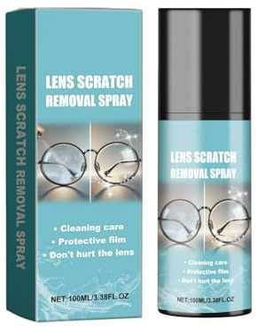 Spray De Réparation De Lentilles De Lunettes,Spray Nettoyant pour Lunettes,Nettoyant Lunette de Vue,Liquide De Réparation De Verres, d'Elimination des Rayures 100ML