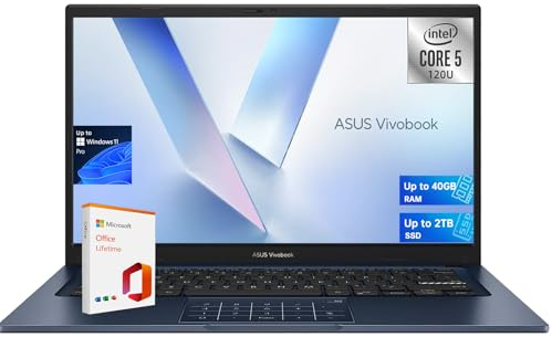 ASUS Vivobook 14 FHD Laptop for Student Business Home School, Intel Core 5 120U, 16GB RAM 512GB SSD, Numeric Keypad, PDG HDMI Cable, US Version KB, Windows 11