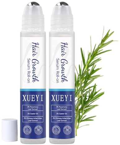 Sérum para el crecimiento del cabello de romero Roll On, 25 ml*2 Roll-On Serum para el crecimiento del cabello, suero avanzado de romero para mujeres y hombres, suero de cuero cabelludo bloqueante