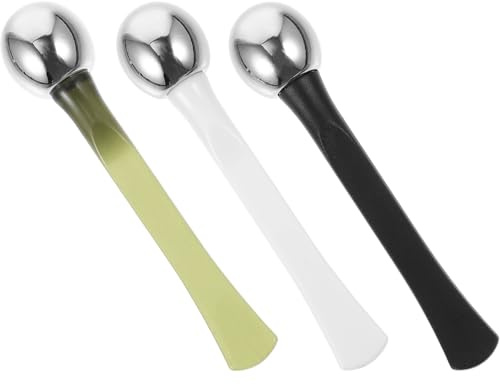 Ciieeo 3 Stück Augenmassage mit Augencreme Löffel aus Langlebigem Material Kompakter Massage Stick zur der Durchblutung und Reduzierung von Augenringen Tragbar für Wellness und